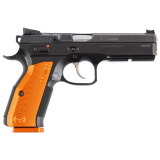 Shadow 2 Orange OR | 9MM, 4.89", Orange Aluminum Grips, 19 Rounds, Optics Ready, Ambidextrous, Adjustable Rear Sight & Fiber Optic Front, Steel, Matte Black, 91248 Semi-automatic, DA/SA, Full Size