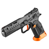 Tactical Sport 3 Orange, Semi-automatic, Single Action Only, Metal Frame Pistol, Full Size, 9MM, 5.2" Barrel, Steel, Polycoat Finish, Black, G10 Grips, Fiber Optic Front/Fixed Rear, Optic Ready, Manual Safety, 20 Rounds, 1 Magazine 91233