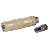 Lazarus 6 FDE Xeno | 5.56 NATO & 6mm ARC, Triskelion™ Baffle Tech, Ultra Low Back Pressure,  Flat Dark Earth, Includes 1/2x28 Xeno 3 Prong Flash Hider, LZ6XNFDE