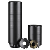 Wolfman Suppressor | 9MM, No Piston, 1.618" Diameter, Black Cerakote Finish, Ships with 1/2-28 Direct-Thread Insert WOLFMAN