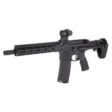 DDM4, Semi-automatic, AR Pistol, 5.56 NATO, 10.3" Cold Hammer Forged Barrel, Threaded 1/2X28, Anodized Finish, Black, Daniel Defense Pistol Grip, Maxim PDW Brace, DD4 Flat Front 9.5" Rail, 30 Rounds, Includes Primary Optics Cyclops Gen 2 Reticle SB-19