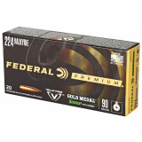 Gold Medal |.224 Valkyrie 90 Grain Sierra MatchKing Boattail Hollow Point Box of 20 Rounds