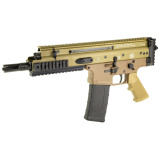 Scar 15P, Semi-automatic Pistol, 300 Blackout, 7.5" Barrel, 3 Prong Flash hider, Anodized Finish, FDE, Non Reciprocating Charging Handle, Short Stroke Gas System, Polymer Grip, Vertical Rear Picatinny Rail with Sling QD Cup, Ambidextrous Safety and Mag