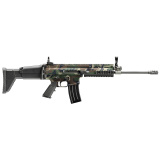 SCAR 16S NRCH, Semi-automatic Rifle, 5.56NATO, 16.25" Barrel, Hybrographic (Hydro Dipped) Finish, Woodland Camo, Side Folding Stock, Polymer Pistol Grip, Adjustable Sights, 30 Rounds, 1 Magazine 38-101699-01