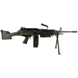 M249S, Semi-automatic Rifle, Steel Frame, 556NATO, 18.5" Chrome Lined Cold Hammer Forged Barrel, Matte Finish, Para Black, Ergonomic Polymer Stock, Adjustable Primary Sights, Standard Disintegrating Link Belt-Fed, Includes Integral Steel Bipod 46-100169