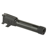 Match Series, 1:10 Twist Barrel, 3.7", 9MM, Straight Flued, Fits Smith & Wesson M&P Shield/Shield Plus, Threaded 1/2X28, Nitride Finish, Black MPB910NSSOQ-T