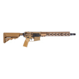 Super Duty MOD1-A, Semi-automatic, AR, 223 Remington/5.56 NATO, 14.5" Cold Hammer Forged, Chrome Lined Barrel, Pinned and Welded HUXWRX QD 556 Flash Hider (16" OAL), Anodized Finish, Desert Dirt Color, B5 Systems Enhanced SOPMOD Stock, Geissele A17 Grip,