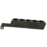 5 Shot Side Saddle, Fits Mossberg Shockwave, Holds 12 Gauge Ammunition, Angle Facilitates Easy Bottom Loading of the Magazine Tube and Top Loading of the Chamber, Black Finish GGG-2001