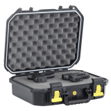 All Weather 2, 2 Pistol Case, 14"x10"x5", Pluck to Fit Foam, Black and Yellow PLA118LG