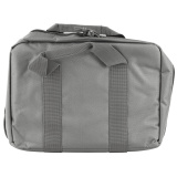 OEM Double Pistol Case, Gray, 12.5" X 9.5" X 4.5", Padded Compartments, Holds 2 Handguns, 5 Magazines, Ammo, and Range Tools AP60301
