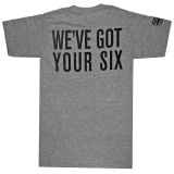 We Got Your 6 Short Sleeve Shirt, Size XXLarge, Gray AP95684