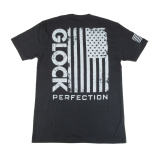 OEM Perfection Flag Tee, Short Sleeve, Medium, Black and White AP96392