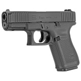 19, GEN 5, Striker Fired, Semi-automatic, Polymer Frame Pistol, Compact, 9MM, 4.02" Barrel, DLC Finish, Black, Fixed Sights, 15 Rounds, Front Serrations, Interchangeable Backstraps, 3 Magazines G19515AUT