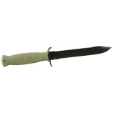 OEM Field Knife, 6.5" Fixed Blade, Root Saw, Battlefield Green, Polymer, Plain Edge KF039181