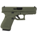 19, GEN 5, Semi-automatic, Striker Fired, Compact, 9MM, 4.02", OD Green, Interchangeable, 15 Rounds, 3 Mags, Front Serrations, Fixed Sights, Polymer, DLC PA195S204-OD
