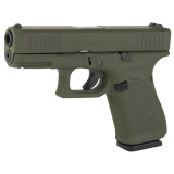 19, GEN 5, Semi-automatic, Striker Fired, Compact, 9MM, 4.02", OD Green, Interchangeable, 15 Rounds, 3 Mags, Front Serrations, Fixed Sights, Polymer, DLC PA195S204-OD