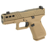 19 GEN 5, Semi-automatic, Striker Fired, Polymer Frame Pistol Compact, 9mm, 4.01" Barrel, Cerakote Finish, Tan, Suppressor Height Sights, Zaffiri Precision Ported Barrel, 15 Rounds, 3 Magazines PA195S204N