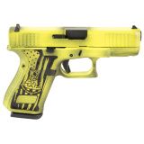 19 Gen 5, Striker Fired, Semi-automatic, Polymer Frame Pistol, Compact, 9MM, 4.02" Barrel, Custom Gadsden Flag Finish by Skydas, Front Serrations, 15 Rounds, 3 Magazines PA195S204N