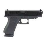 48, Striker Fired, Semi-automatic, Polymer Frame Pistol, Sub-Compact, 9MM, 4.17" Barrel, GLOCK Marksman Barrel, nDLC Finish, Black, Front Rail, No Finger Grooves, Fixed Sights, 15 Rounds, 2 Magazines PA4850203FR