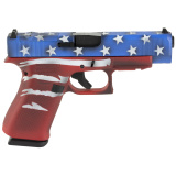 48, MOS, Semi-automatic, Striker Fired, Compact, 9MM, 4.17", Red, Wht, Blue, BattleWorn Flag, 10 Rounds, 2 Mags, Fixed Sights, Polymer, nPVD PA4850204FRMOSRWBBWF