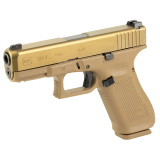 19XV, V Series, Striker Fired, Semi-automatic, Polymer Frame Pistol, Compact, 9MM, 4.02" Barrel, Glock Marksman Barrel, nPVD Finish, Coyote, No Finger Grooves, Glock Night Sights, Ambidextrous Slide Stop Lever, 3 Magazines, (2)-19 Round Magazines, (1)-17