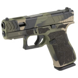 43X, M.O.S, Striker Fired, Semi-automatic, Polymer Frame Pistol, Sub-Compact, 9MM, 3.41" Barrel, Custom M81 Torn Camo Cerakote Finish by Shark Coast Tactical, Fixed Sights, Laser Stippled Grip, 10 Rounds, 2 Magazines PX4350204FRN