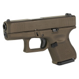 26 GEN 5, 9MM, 3.43", Midnight Bronze, Interchangeable, 10 Rounds, 3 Mags, Front Serrations, Fixed Sights, Polymer, Skydas Cerakote UA265S204-MB