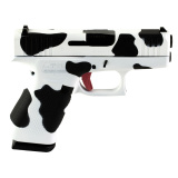 43X, Semi-automatic, Striker Fired, Sub-Compact, 9MM, 3.41", Cow Print, 10 Rounds, 2 Mags, Fixed Sights, Polymer, Skydas Cerakote UX4350204-MOO