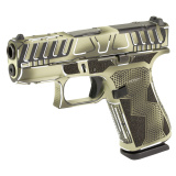 43X M.O.S., Semi-automatic, Striker Fired, Polymer Frame Pistol, Sub-Compact, 9MM, 3.41" Barrel, Custom Olive Drab Green Anime Cerakote Finish by Shark Coast Tactical, Olive Drab Green, Black and White, Fixed Sights, 10 Rounds, 2 Magazines UX4350204FRAOD