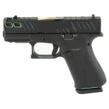 43X, Semi-automatic, Striker Fired, Sub-Compact, 9MM, 3.41", Black With Tiffany Cerakoted Accents, 10 Rounds, 2 Magazines, With Tiffany Cerakoted Accents, Fixed Sights, Polymer, Cerakote UX4350204FRN