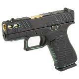 43X, Semi-automatic, Striker Fired, Sub-Compact, 9MM, 3.41", Black With Tiffany Cerakoted Accents, 10 Rounds, 2 Magazines, With Tiffany Cerakoted Accents, Fixed Sights, Polymer, Cerakote UX4350204FRN