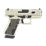 43X, Striker Fired, Semi-automatic, Polymer Frame Pistol, Sub-Compact, 9MM, 3.41" Barrel, Custom Cerakote Finish by Shark Coast Tactical, Banshee Two Toned, Black and Tan, Fixed Sights, 15 Rounds, 2 Magazines UX4350204NR15