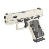 43X, Striker Fired, Semi-automatic, Polymer Frame Pistol, Sub-Compact, 9MM, 3.41" Barrel, Custom Cerakote Finish by Shark Coast Tactical, Banshee Two Toned, Black and Tan, Fixed Sights, 15 Rounds, 2 Magazines UX4350204NR15