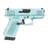 43X, Striker Fired, Semi-automatic, Polymer Frame Pistol, Sub-Compact, 9MM, 3.41" Barrel, Glock Marksman Barrel, Custom Battle Worn Robins Egg Blue Cerakote Finish by Shark Coast Tactical, Fixed Sights, 15 Rounds, 2 Magazines UX4350204NR15