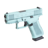 43X, Striker Fired, Semi-automatic, Polymer Frame Pistol, Sub-Compact, 9MM, 3.41" Barrel, Glock Marksman Barrel, Custom Battle Worn Robins Egg Blue Cerakote Finish by Shark Coast Tactical, Fixed Sights, 15 Rounds, 2 Magazines UX4350204NR15