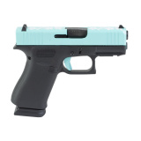 43X, Semi-automatic, Striker Fired, Polymer Frame Pistol, Sub-Compact, 9MM, 3.41" Barrel, Custom Mint Condition Cerakote Finish by Skydas, Black Frame, Soft Mint Slide, Fixed Sights, 15 Rounds, 2 Magazines UX4350204NR15