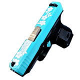 43X, Semi-automatic, Striker Fired, Polymer Frame Pistol, Sub-Compact, 9MM, 3.41" Barrel, Custom Mint Condition Cerakote Finish by Skydas, Black Frame, Soft Mint Slide, Fixed Sights, 15 Rounds, 2 Magazines UX4350204NR15