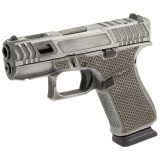 Hoth 43X, Striker Fired, Semi-automatic, Polymer Frame, Sub-Compact, 9MM, 3.41" Barrel, Custom Distressed Grey Cerakote Finish by Shark Coast Tactical, Fixed Sights, Shark Coast Tactical Greasy Cut Slide, Laser Stippled Grip, 15 Rounds, 2 Magazines UX435