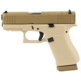 43X, Semi-automatic, Striker Fired, Polymer Frame Pistol, Sub-Compact, 9MM, 3.41" Barrel, Custom Two-Toned Tan Cerakote Finish by Shark Coast Tactical, Fixed Sights, 15 Rounds, 2 Magazines UX4350204NR15