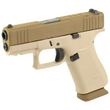 43X, Semi-automatic, Striker Fired, Polymer Frame Pistol, Sub-Compact, 9MM, 3.41" Barrel, Custom Two-Toned Tan Cerakote Finish by Shark Coast Tactical, Fixed Sights, 15 Rounds, 2 Magazines UX4350204NR15