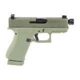 43X, Semi-automatic, Striker Fired, Polymer Frame Pistol, Sub-Compact, 9MM, 3.92" Threaded Barrel, 1/2X28 Thread Pitch, Custom Two-Toned Green Cerakote Finish by Shark Coast Tactical, Suppressor Height Sights, 15 Rounds, 2 Magazines UX4350204NR15