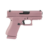 43X, Semi-automatic, Striker Fired, Polymer Frame Pistol, Sub-Compact, 9MM, 3.41" Barrel, Custom Plush Pink Cerakote Finish by Shark Coast Tactical, Pink, Fixed Sights, 15 Rounds, 2 Magazines UX4350204NR15