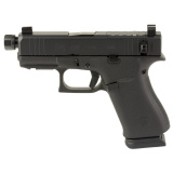 43X, Semi-automatic, Striker Fired, Polymer Frame Pistol, Sub-Compact, 3.92 Threaded Barrel, 1/2X28 Thread Pitch, Black Cerakote by Shark Coast Tactical, Slide Lock Lever, Suppressor Height Sights, 15 Rounds UX4350204FRN