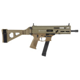 Stribog SP9A3G, Semi-automatic, Striker Fired, Aluminum Frame Pistol, 9MM, 8" Threaded Barrel, 1/2X28 Thread Pitch, Ambidextrous Controls, Folding Pistol Brace, M-LOK Handguard, Matte Finish, Flat Dark Earth, 33 Rounds, 3 Magazines 197892029995
