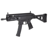Stribog SP9A3, Semi-automatic, Striker Fired, Aluminum Frame Pistol, 9MM, 8" Threaded Barrel, 1/2X28 Thread Pitch, Ambidextrous Controls, Folding Pistol Brace, M-LOK Handguard, Matte Finish, Black, 30 Rounds, 3 Magazines 850003223117