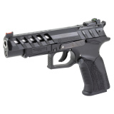 X-CALIBUR, Semi-automatic, Double Action/Single Action, Full Size, Polymer Frame Pistol, 4.75" Barrel, Manual Thumb Safety, Matte Finish, Black, Adjustable Rear Sight, Fiber Optic Front Sight, Includes (4)-Optic Adapter Plates, 15 Rounds, 3 Magazines 858
