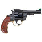 H16 Golden Boy Deadeye, Steel Frame Revolver, Double Action/Single Action, 22LR, 4" Barrel, Round Blued Steel, Polished Blued Steel Receiver, American Walnut Birdshead Grip, Adjustable Rear Sight, Ramped Fiber Optic Bead Front Sight, 10 Rounds H016BDA