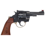 H16 Golden Boy Deadeye, Steel Frame Revolver, Double Action/Single Action, 22LR, 4" Barrel, Round Blued Steel, Polished Blued Steel Receiver, American Walnut Gunfighter Grip, Adjustable Rear Sight, Ramped Fiber Optic Bead Front Sight, 10 Rounds H016GDA
