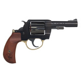 Big Boy Revolver, DA/SA, 357 Magnum/38 Special, 4" Round Barrel, Polished Blue Steel, American Walnut Birds Head Grips, Fixed Notch Rear Sight, Screw On Post Front Sight, Transfer Bar Safety, 6 Rounds, Includes High/Medium/Low Interchangeable Front Sight