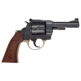 H17 Big Boy Deadeye, Steel Frame Revolver, Double Action/Single Action, .357 Magnum/.38 Special, 4" Barrel, Round Blued Steel, Polished Blued Steel Receiver, American Walnut Gunfighter Grip, Adjustable Rear Sight, Ramped Fiber Optic Front Sight, 6 Rounds